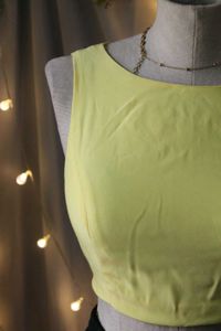 Chic Yellow Crop Blouse Top
