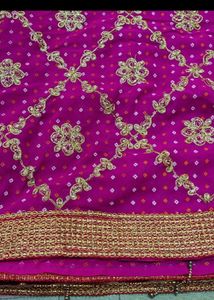 Stunning Embroidered Fuchsia Duppata