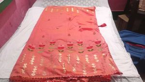 Elegant Pink Saree with Floral Embroidery