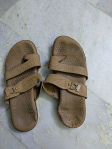 Used Comfortable Tan Slip-On Sandals