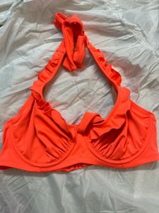 🍊Bright Orange Ruffle Bikini Top