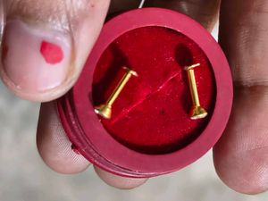 Gold Ball Stud Earrings 2pair