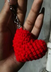 Crochet Heart Keychain