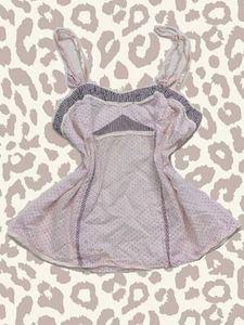 Y2k Coquette Baby Pink Polka Dot Babydoll Top