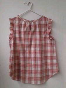 Aesthetic women pink checkTop