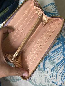 Holographic Quilted Zip Around Wallet