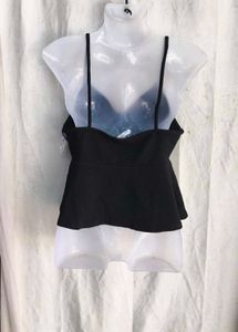 I. Chic Black Peplum Cami Top