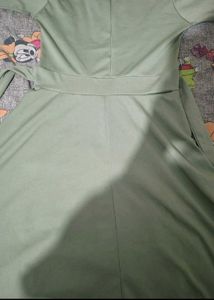 Chic Olive Green Dress with Ring Detail