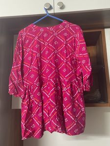 Pink Peplum Short Kurti