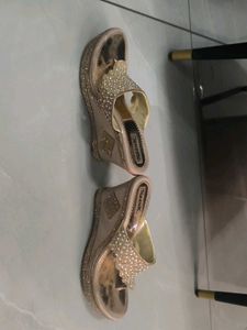 Elegant Embellished Gold Sandals