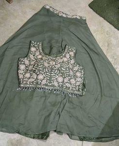 Green 💚shrug indo wester dress top plazzo party