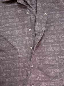 Zara Men's Textured Short Sleeve Shirt