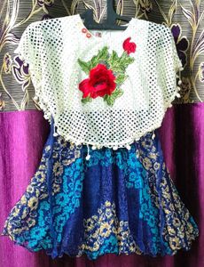 Frock Fancy Unique Double koti attached,