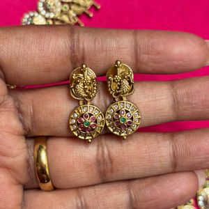 Traditional Indian Bottumala Long Necklace and Ear