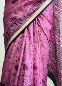 Pink Floral Print Saree