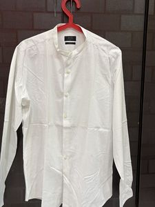 Classic Band Collar White Shirt