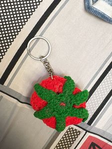 Handmade Crochet Rose Keychain