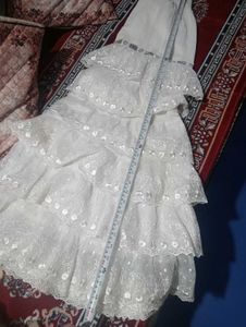 White Tiered Embroidered skirt