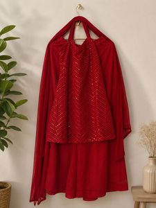 Red sequence suit set