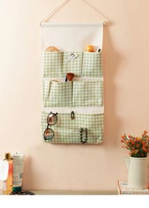 🚨Reduced Price To 700 Coins Grab Now !! 🚨 Light Green checkered Multi-Utility Fabric Organizers For Childern And Adults