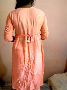 Peach Kurta with Leggings Set