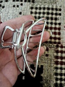 Elegant Silver Claw Clip