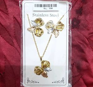 Floral Stainless Steel Jewelry Set