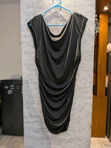 Chic Ruched Black Dress
