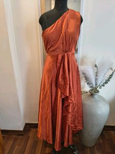 Elegant One-Shoulder Satin Maxi Dress