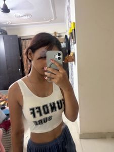 White Crop Tank Top