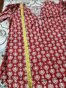 Beautiful Red Block Print Kurta