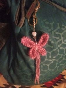 Handmade crochet butterfly keychain