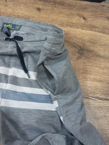 Men's Grey Striped Athletic Shorts