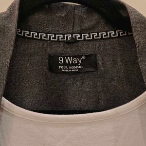 Layered Full Sleeve T-Shirt | White &amp; Grey