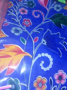 Vibrant blue bedsheet with Floral Print , two pill