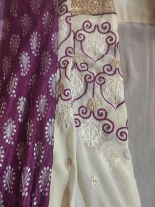 Purple Saree with Golden Border