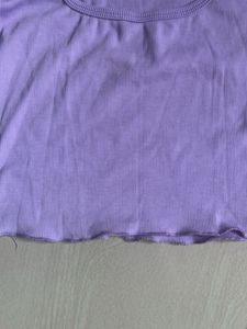 Lavender Ribbed Square Neck Top