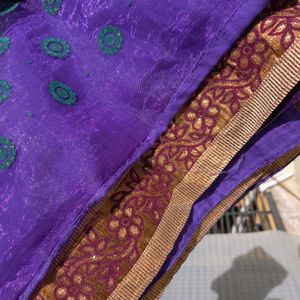 Exquisite Purple Embroidered Saree