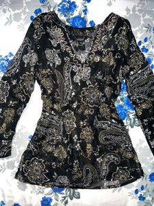 Paisley Print Long Sleeve Top