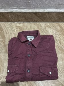 Men's Maroon Casual Shirt