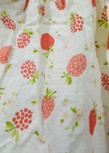 Cute Strawberry Print Ruffle Dress