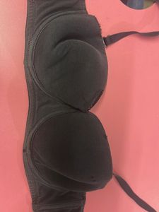 Black Strapless Padded Bra