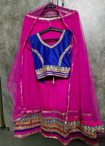 Vibrant Pink & Blue Lehenga Set