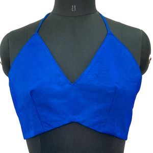 Royal blue  silk blend blouse