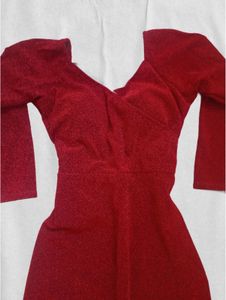 Sequin Maroon Maxi Dress with Slit (UNUSED)