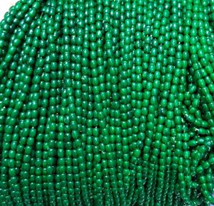 Vibrant Red Green glass Beaded Necklace bunch
