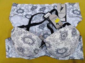 313 -- uplift soft floral print bra panty set