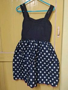 Navy Polka Dot Dress