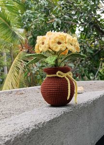Crochet Yellow Flower in Pot