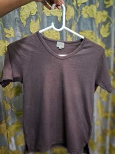 Brown V-Neck Tee